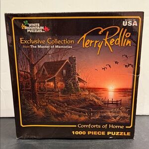 White Mountain 🔴3/$25 🔴Terry Redlin Comforts of Home 1000 pc jigsaw puzzle